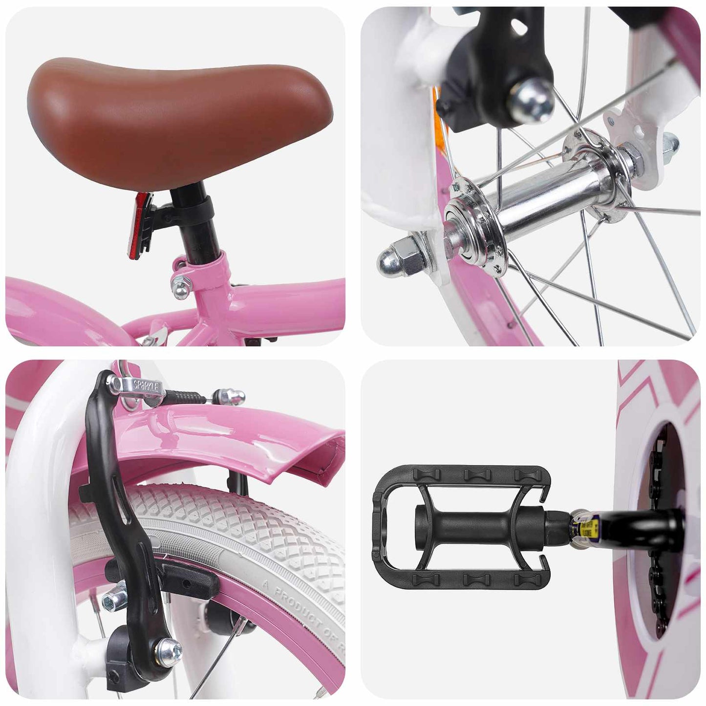 Kids Bike 14 Inches for 3-5 Years Old Light Pink