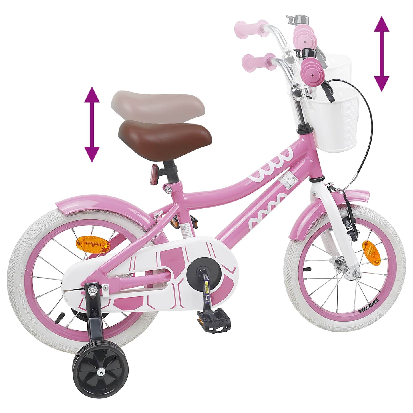 Kids Bike 14 Inches for 3-5 Years Old Light Pink