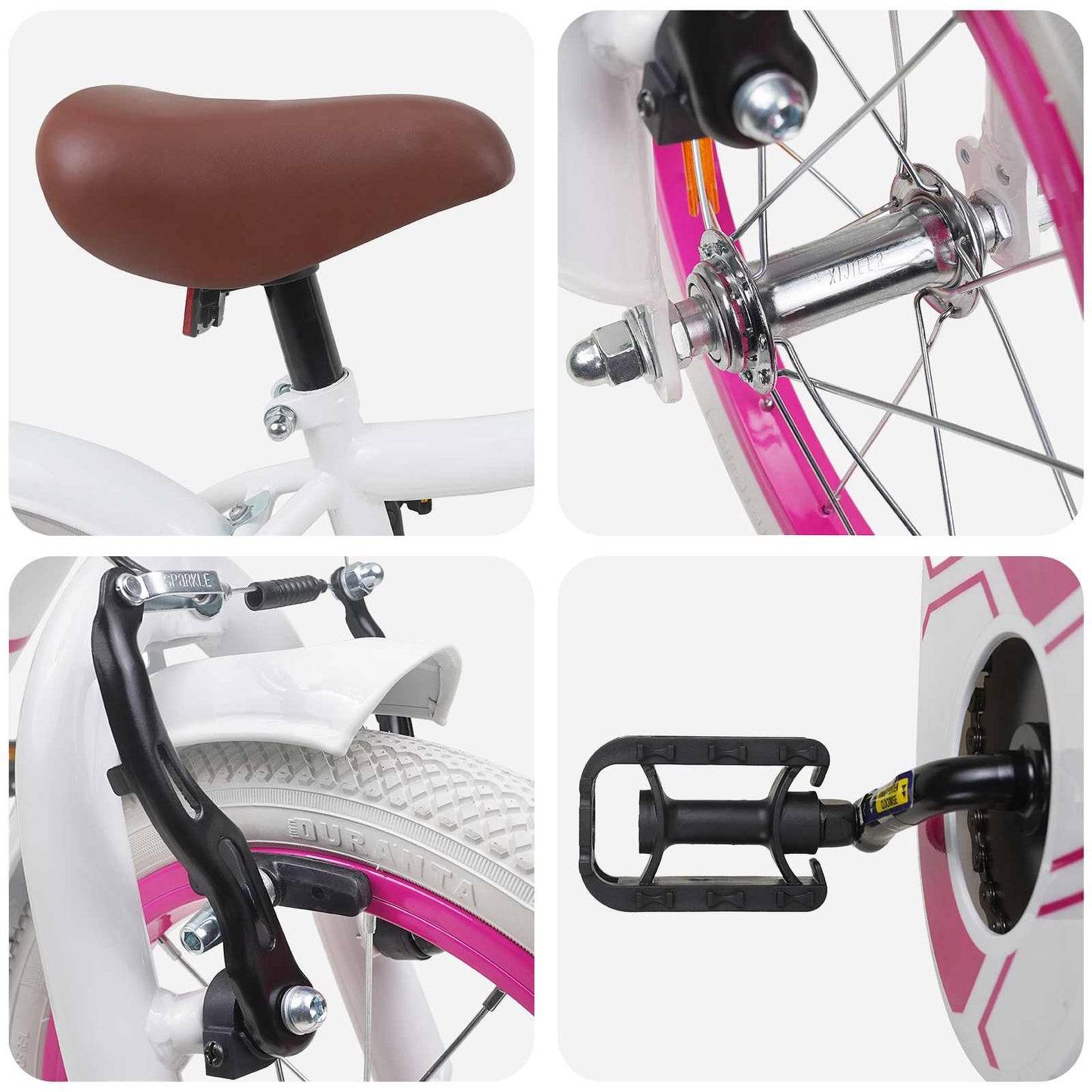 Kids Bike 16 Inches for 4-6 Years Old White