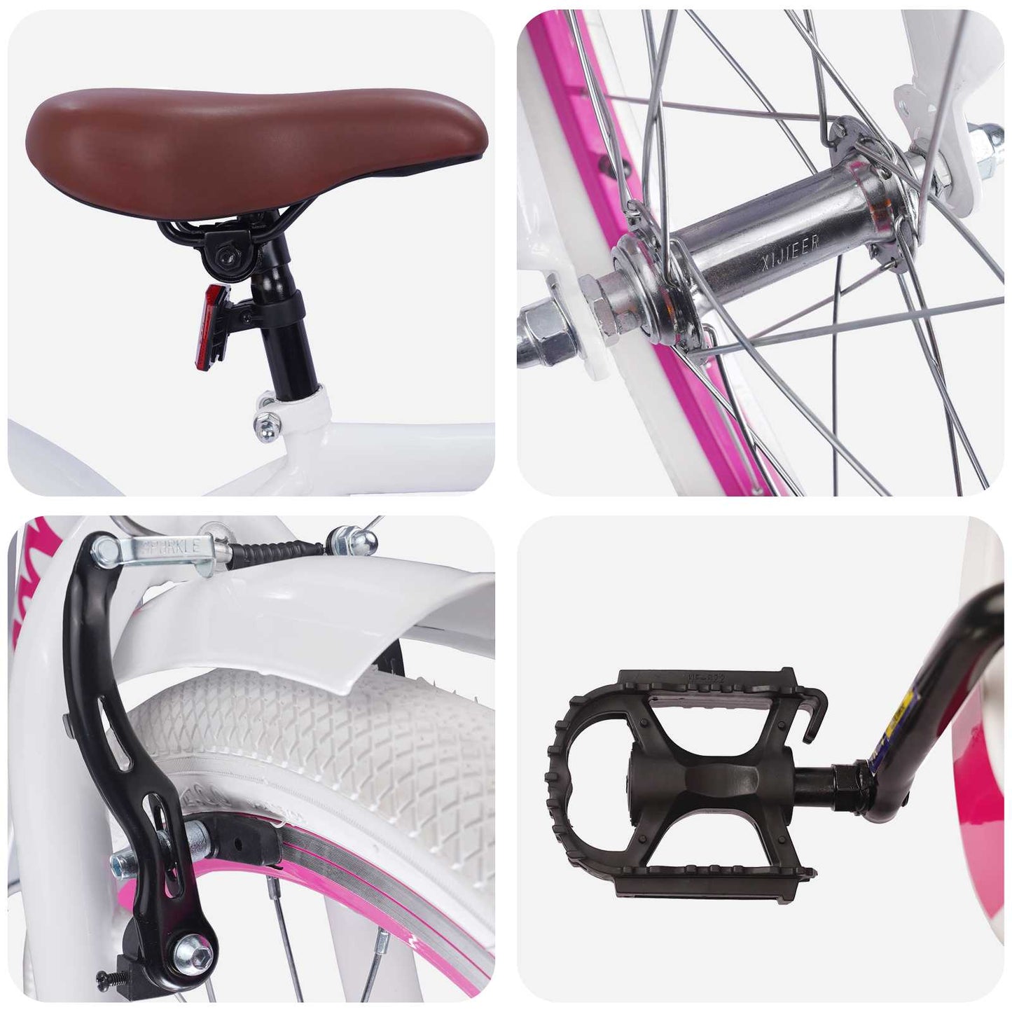 Kids Bike 18 Inches for 5-7 Years Old White