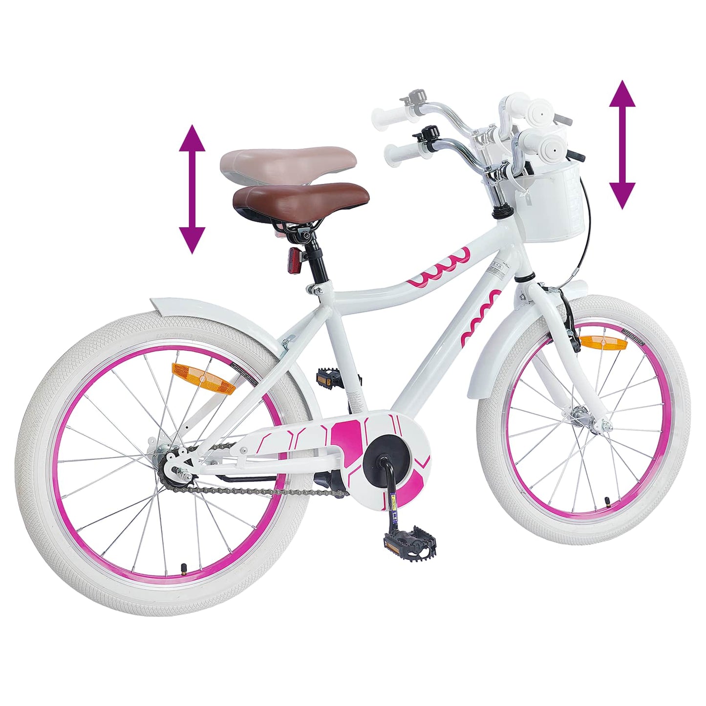 Kids Bike 18 Inches for 5-7 Years Old White