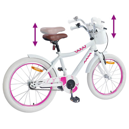 Kids Bike 20 Inches for 6-11 Years Old White
