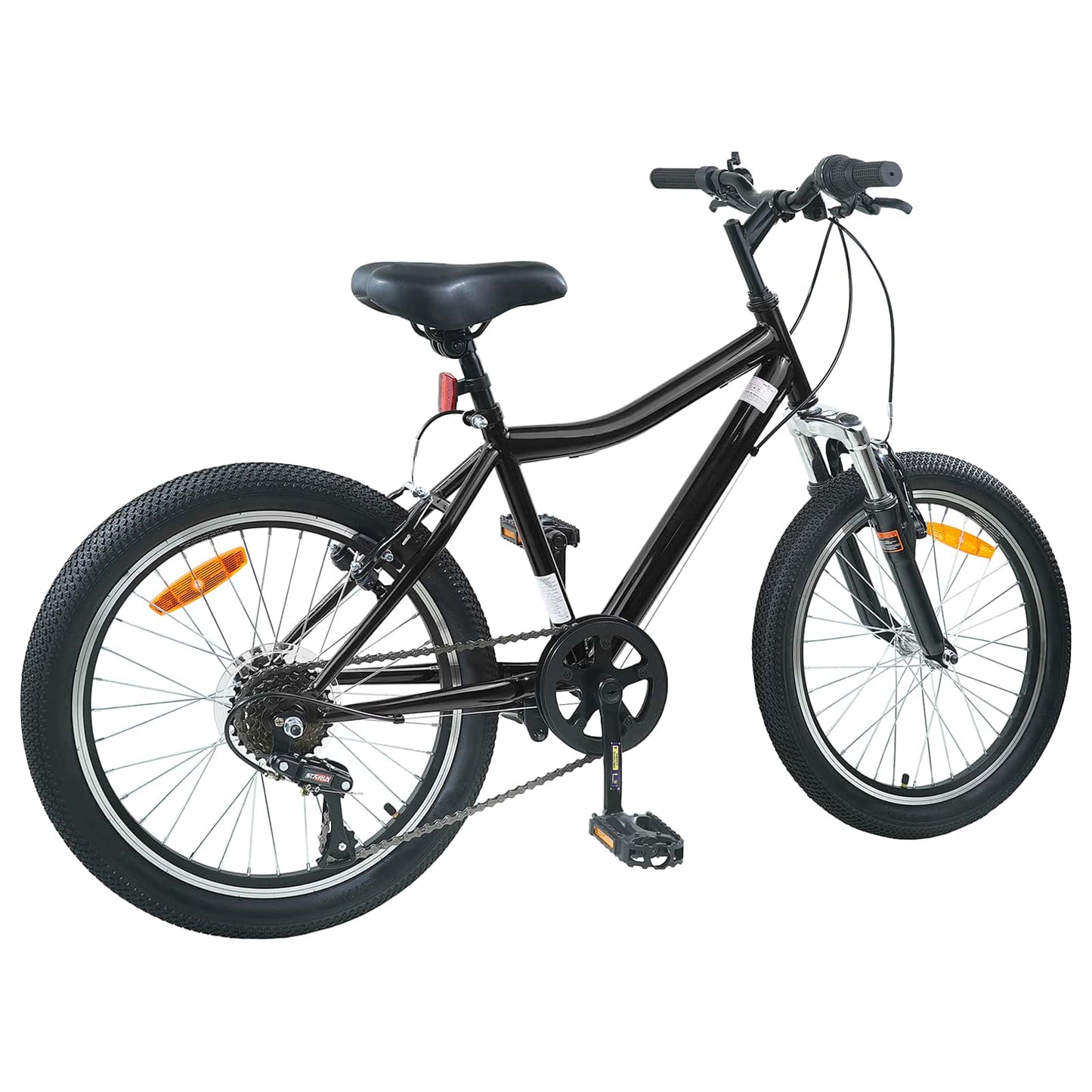 Kids Bike 24'' 6-Speed for 8-12 Years Old Black