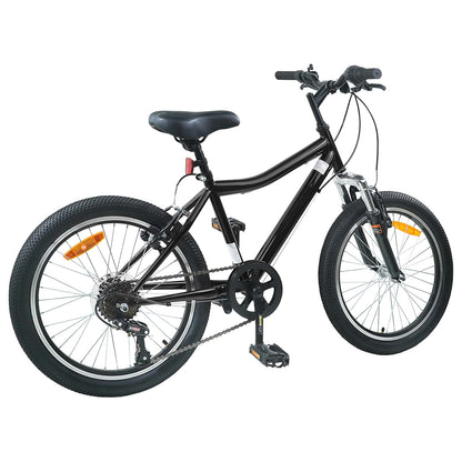 Kids Bike 24'' 6-Speed for 8-12 Years Old Black