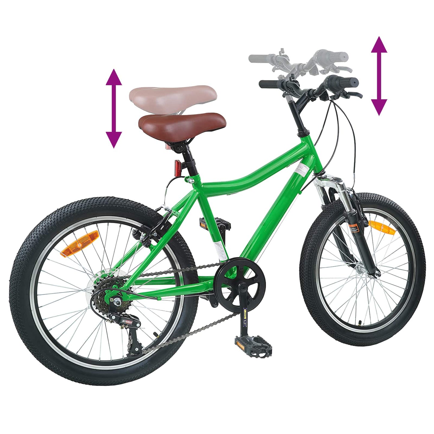 Kids Bike 20'' 6-Speed for 6-11 Years Old Green