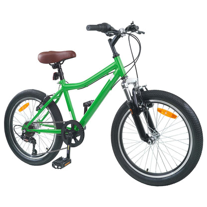 Kids Bike 24'' 6-Speed for 8-12 Years Old Green