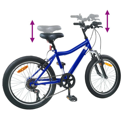 Kids Bike 20'' 6-Speed for 6-11 Years Old Dark Blue