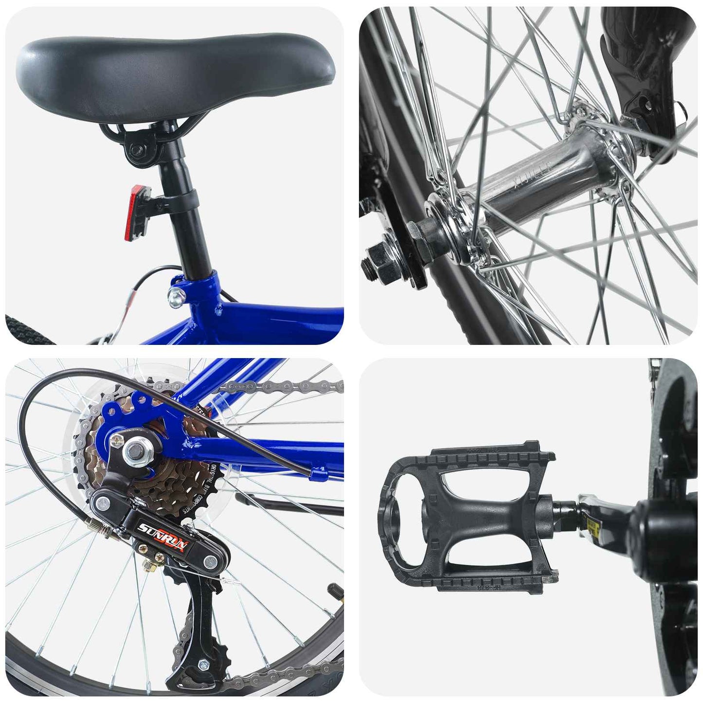 Kids Bike 24'' 6-Speed for 8-12 Years Old Dark Blue