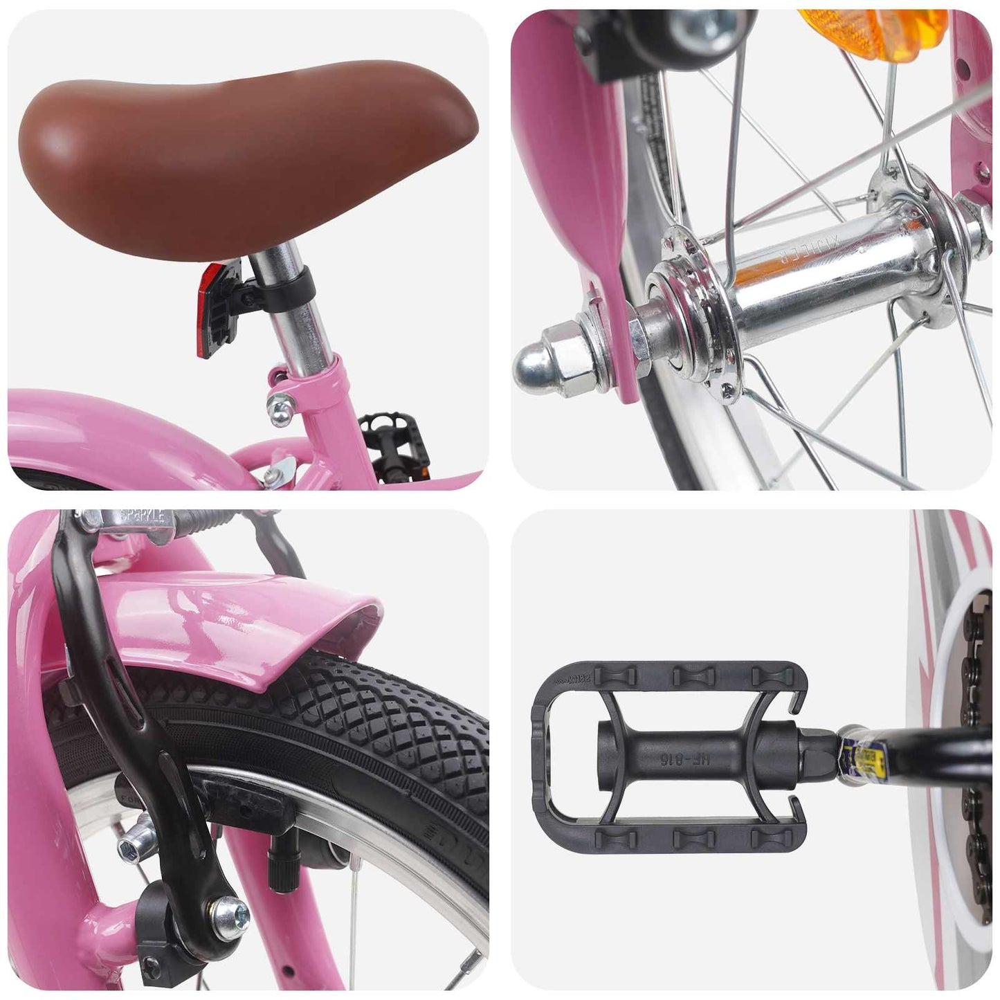 Kids Bike 12 Inches for 2-4 Years Old Light Pink