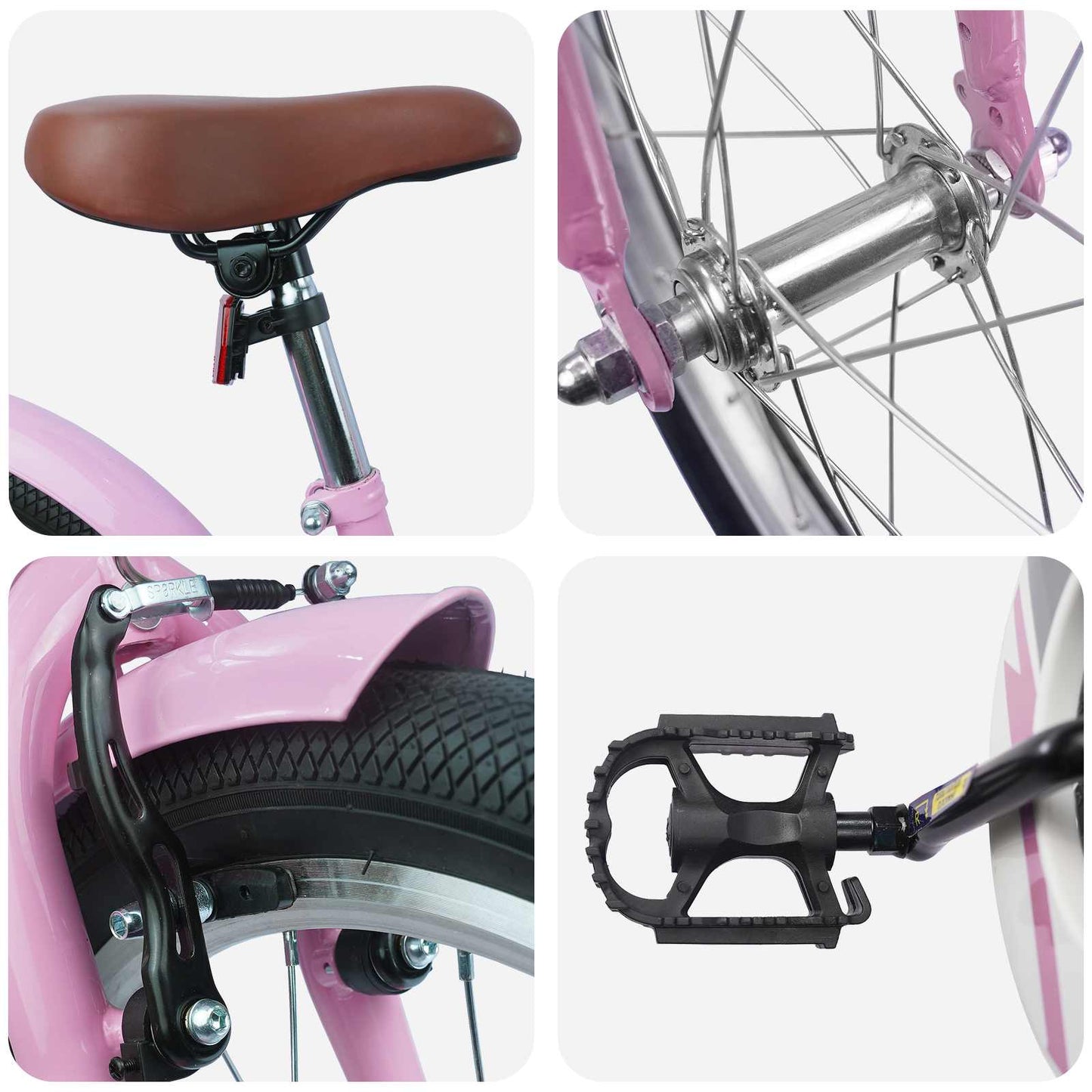 Kids Bike 18 Inches for 5-7 Years Old Light Pink