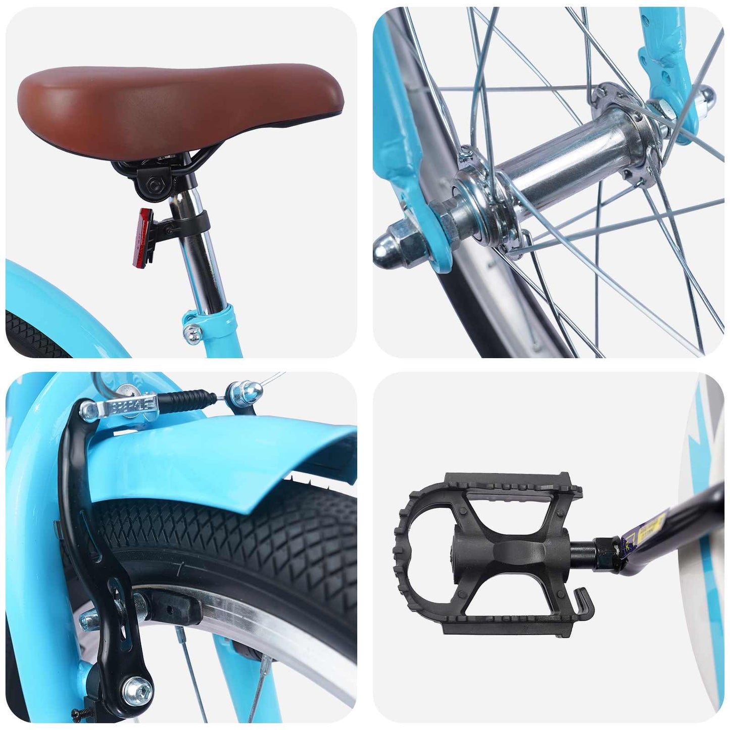 Kids Bike 20 Inches for 6-11 Years Old Light Blue