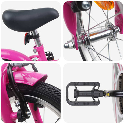 Kids Bike 12 Inches for 2-4 Years Old Dark Pink