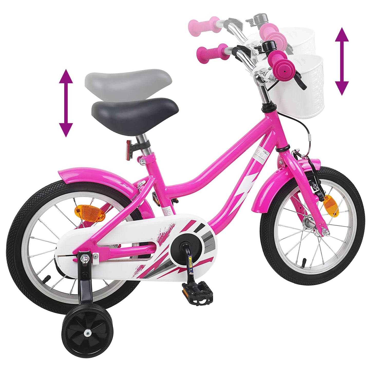 Kids Bike 12 Inches for 2-4 Years Old Dark Pink