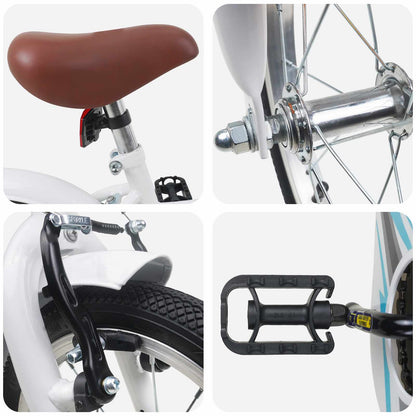 Kids Bike 12 Inches for 2-4 Years Old White