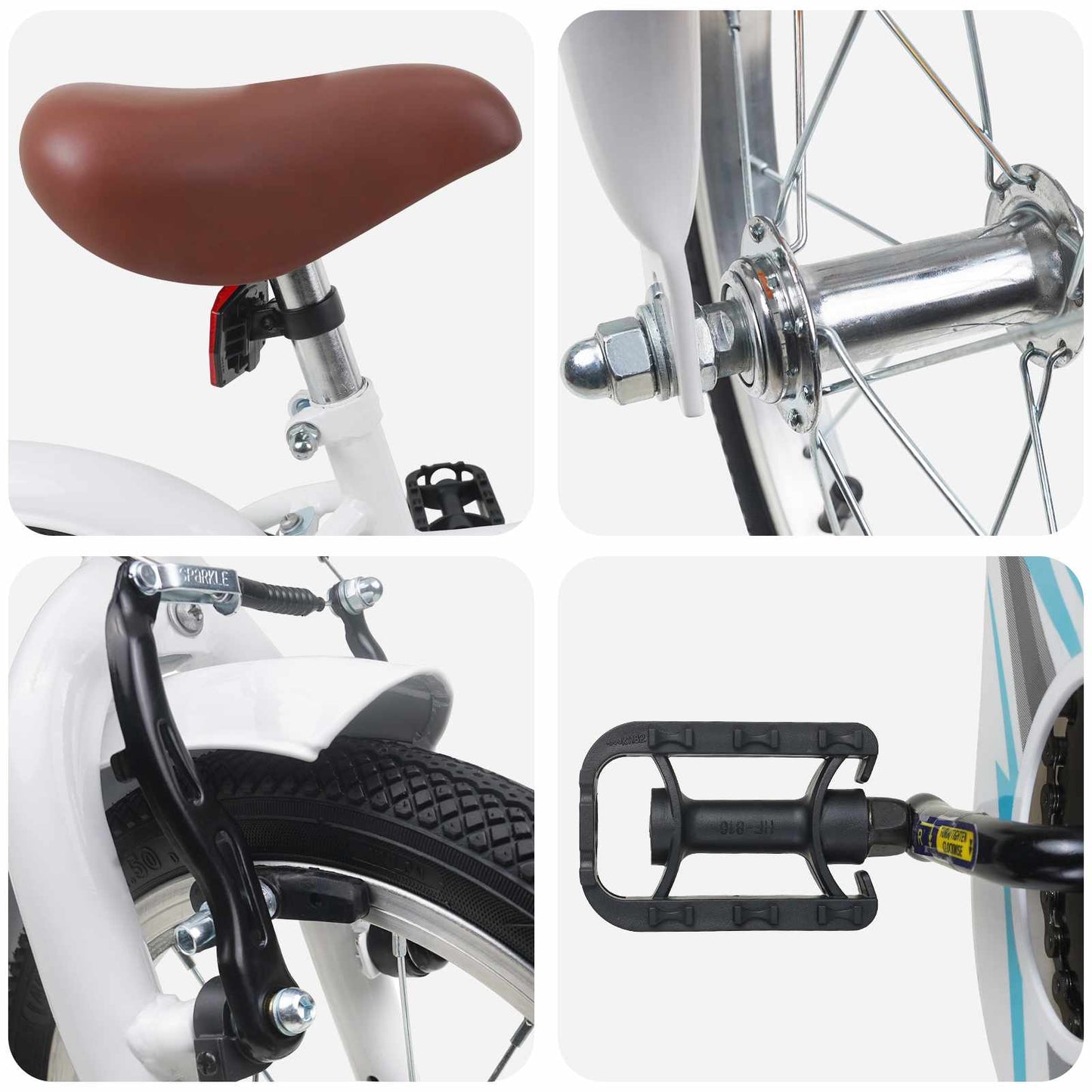 Kids Bike 16 Inches for 4-6 Years Old White