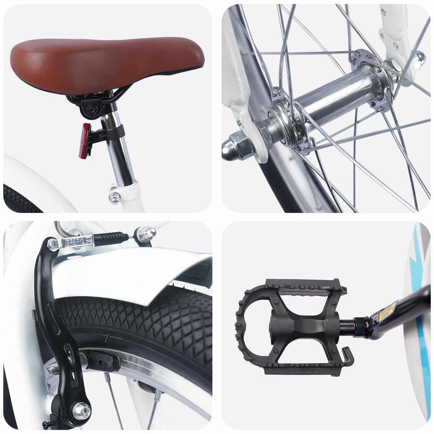 Kids Bike 18 Inches for 5-7 Years Old White