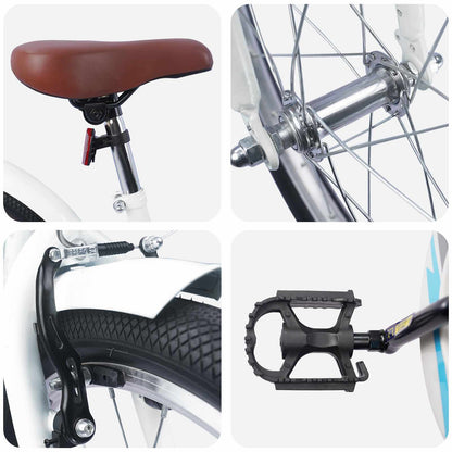 Kids Bike 18 Inches for 5-7 Years Old White