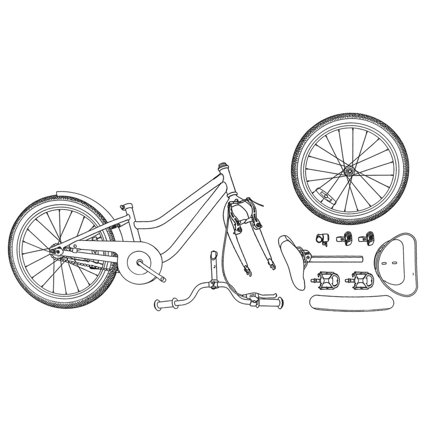 Kids Bike 18 Inches for 5-7 Years Old White