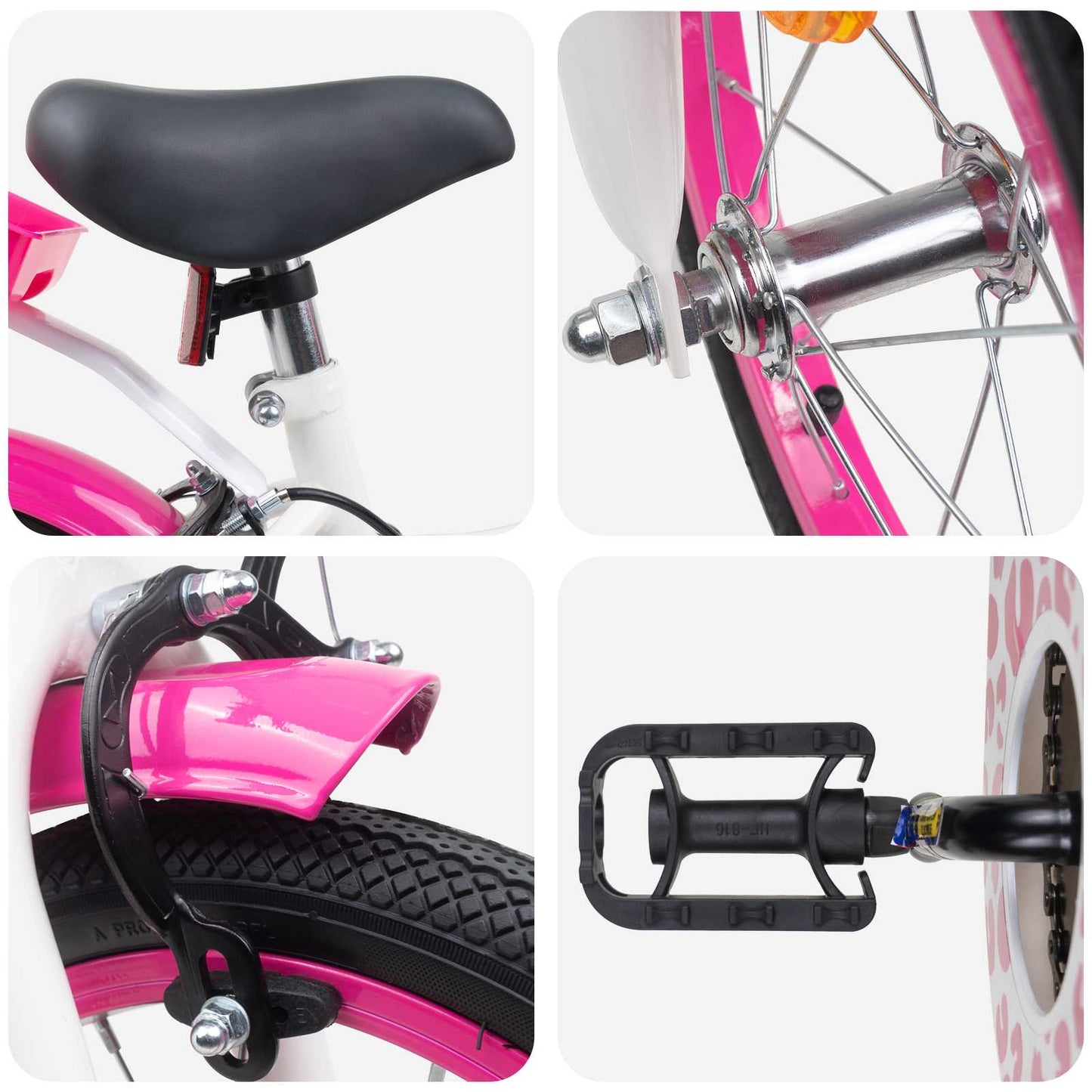 Kids Bike with Training Wheels 14 Inches for 3-5 Years Old Pink