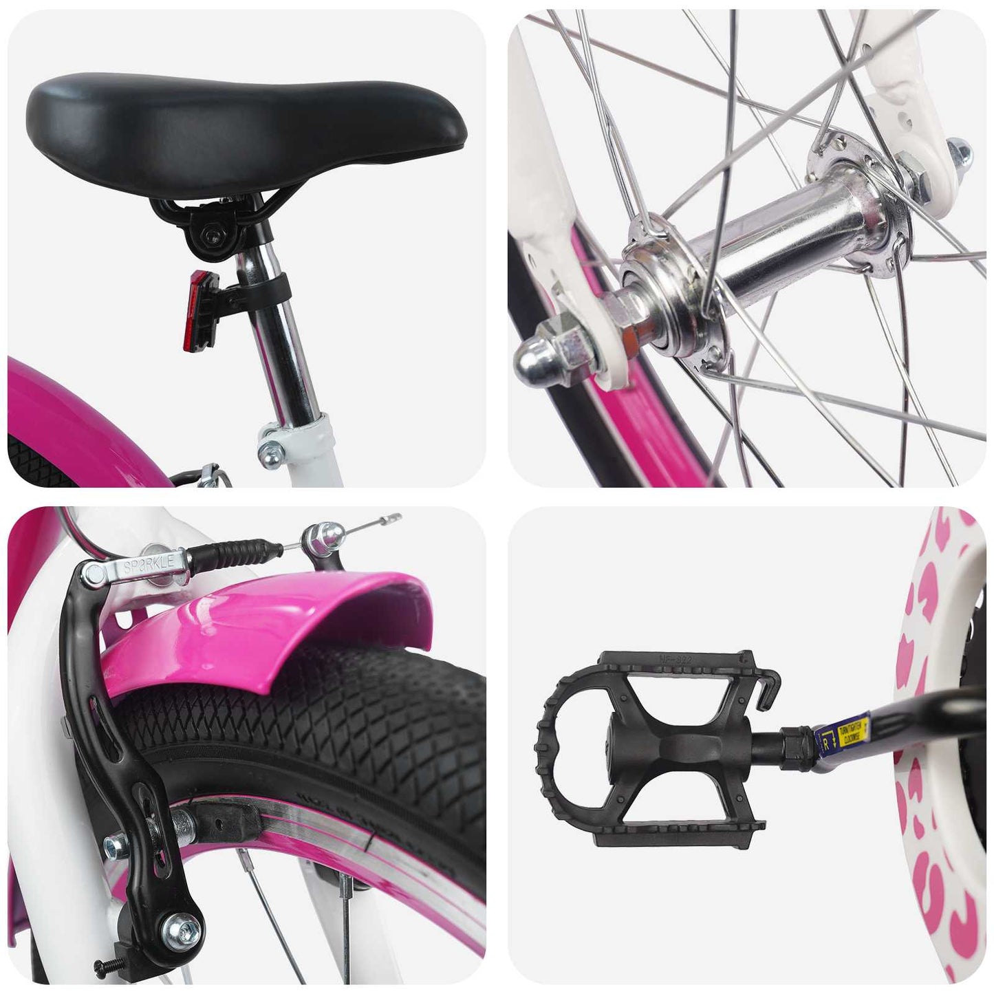 Kids Bike with Training Wheels 18 Inches for 5-7 Years Old Pink