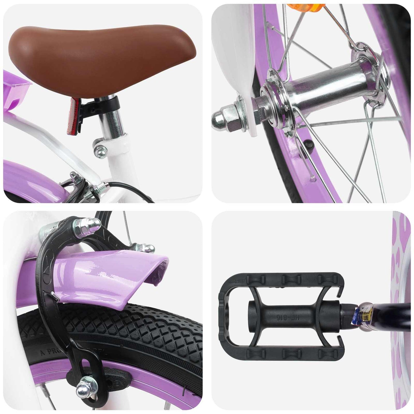 Kids Bike 14 Inches for 3-5 Years Old Purple