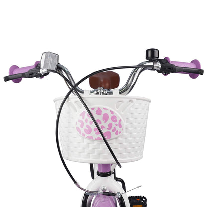 Kids Bike with Training Wheels 18'' for 5-7 Years Old Purple