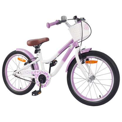 Kids Bike with Training Wheels 18'' for 5-7 Years Old Purple