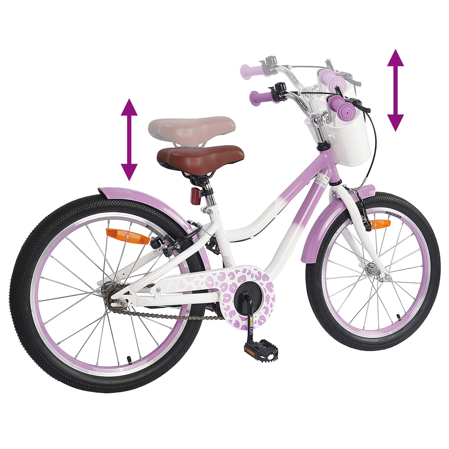 Kids Bike with Training Wheels 18'' for 5-7 Years Old Purple