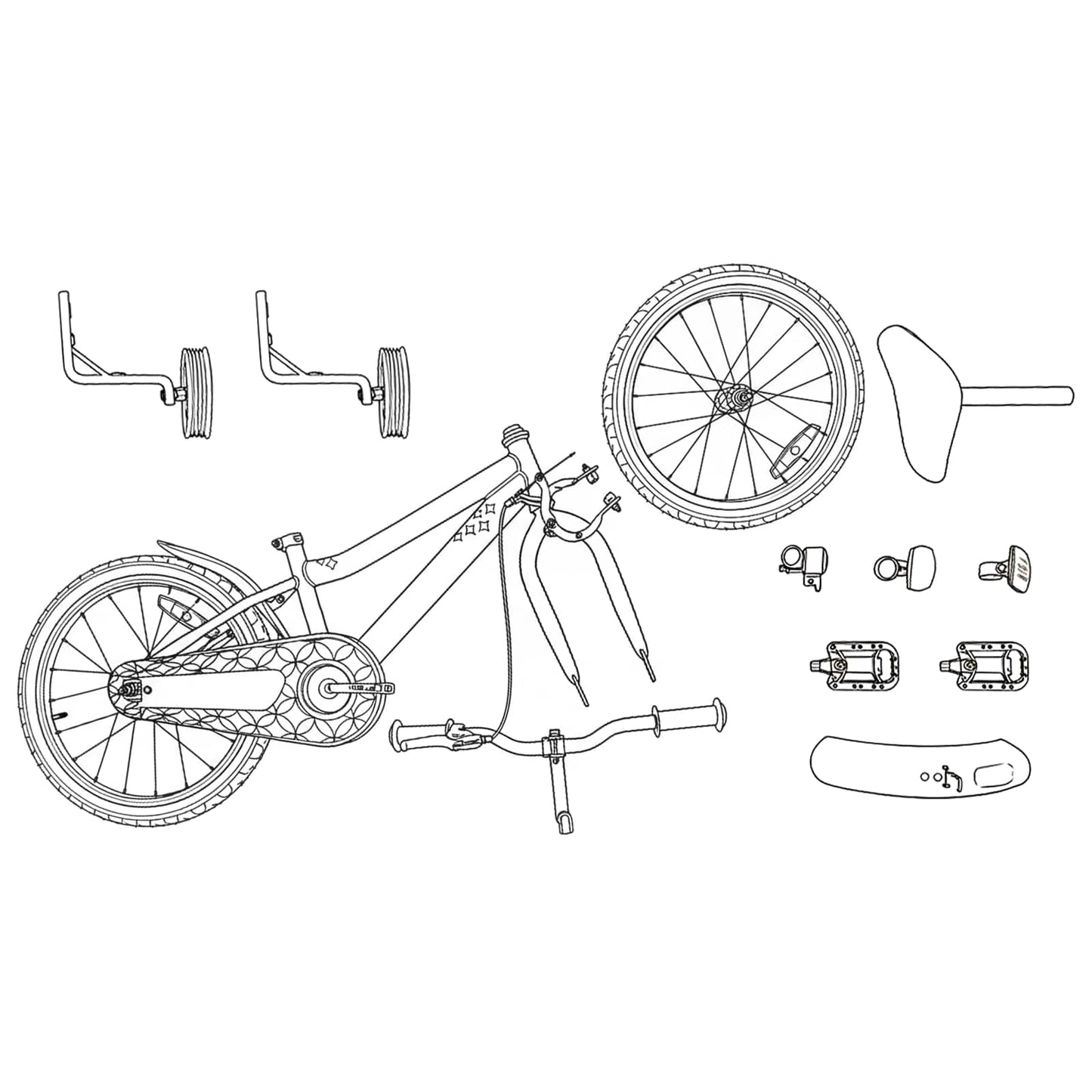 Kids Bike 16 Inches for 4-6 Years Old Black
