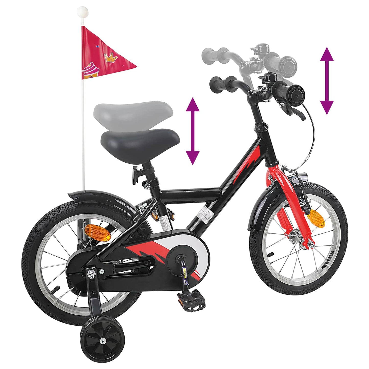 Kids Bike 16 Inches for 4-6 Years Old Black