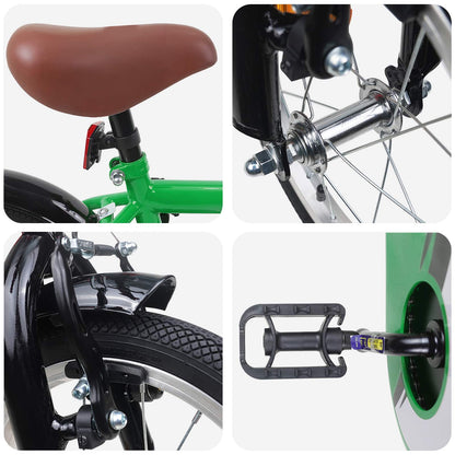 Kids Bike 16 Inches for 4-6 Years Old Green