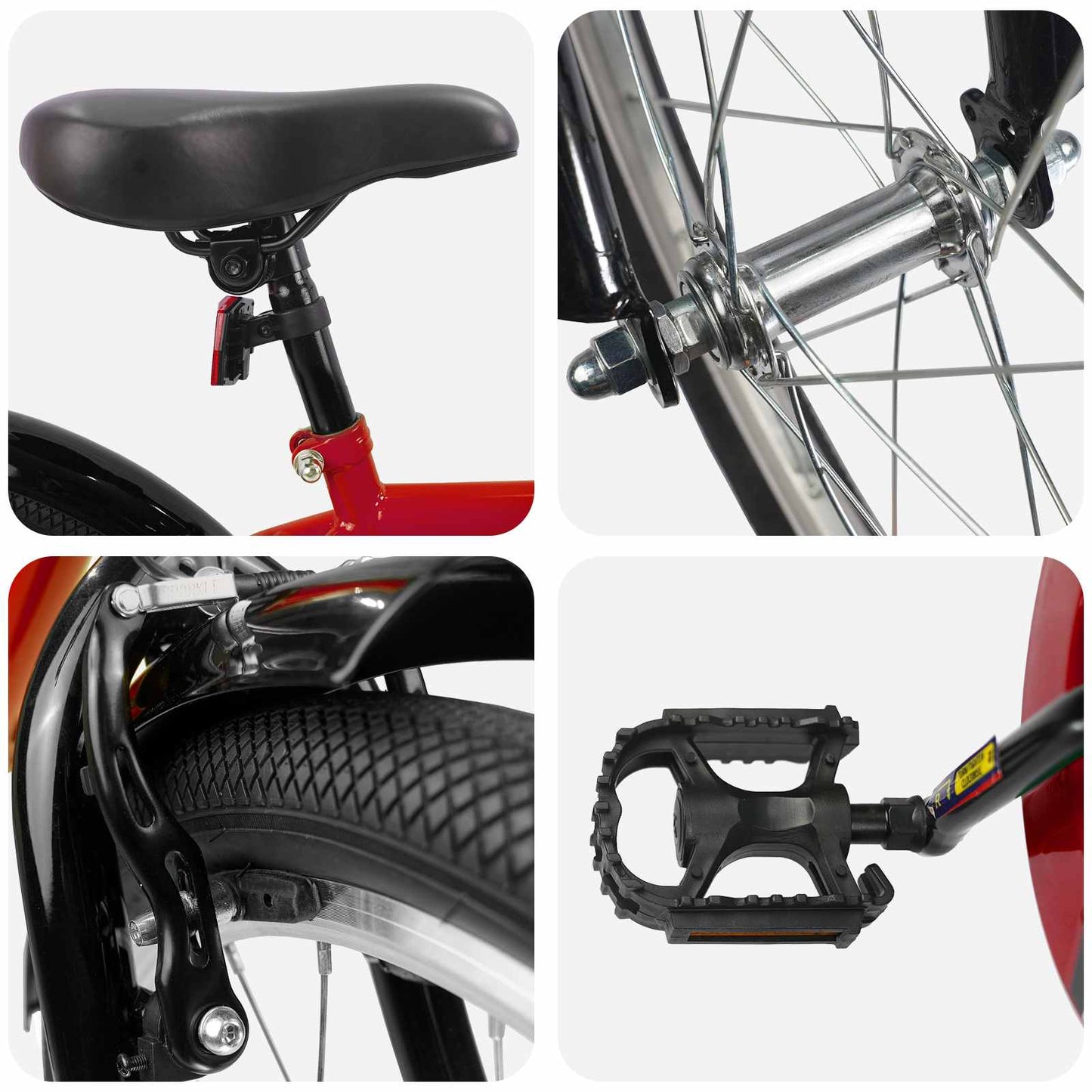 Kids Bike 20 Inches for 6-11 Years Old Red