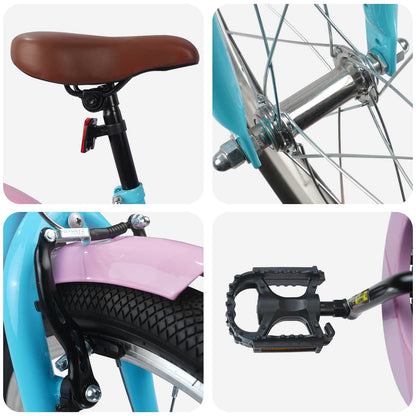 Kids Bike 20 Inches for 6-11 Years Old Light Blue