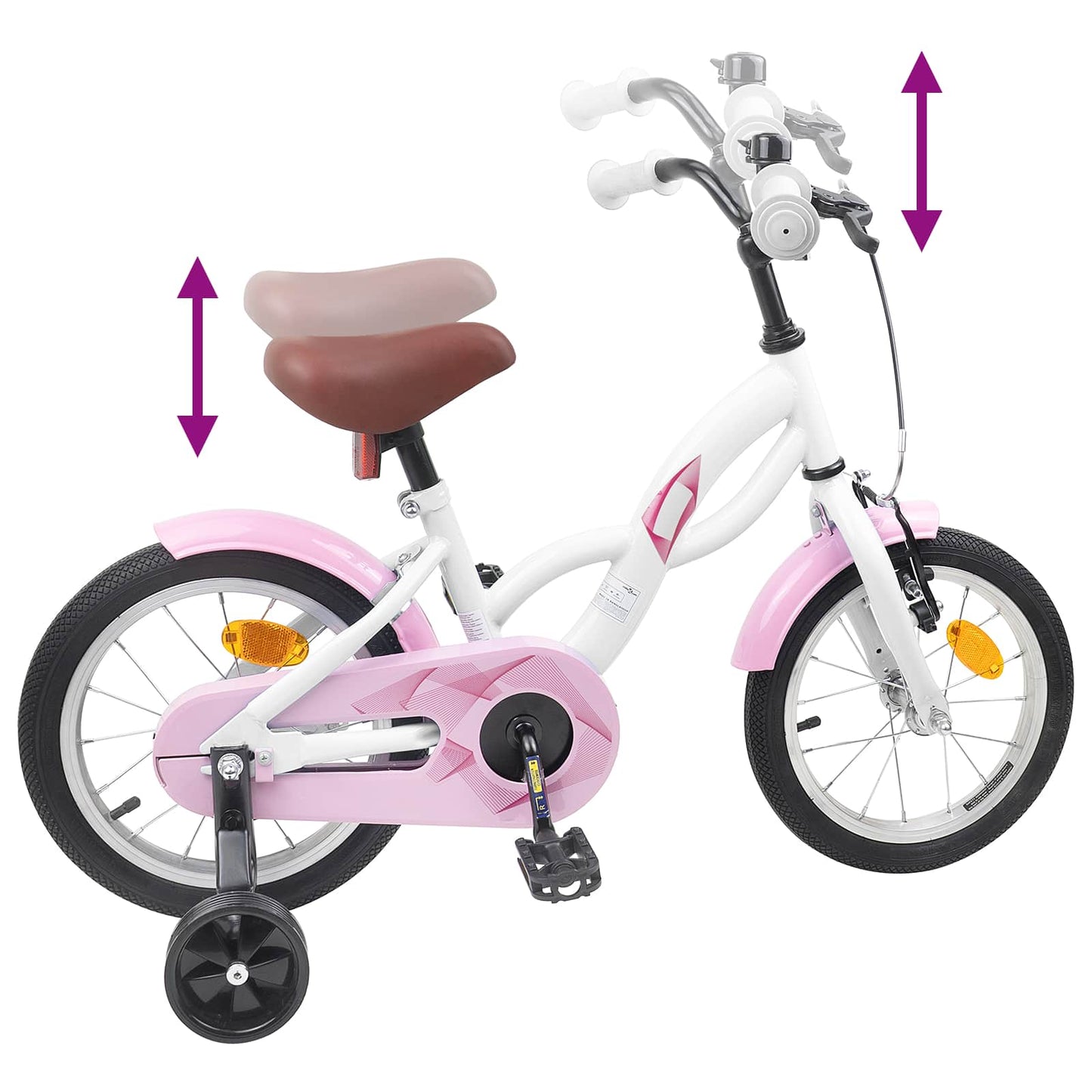 Kids Bike 12 Inches for 2-4 Years Old White