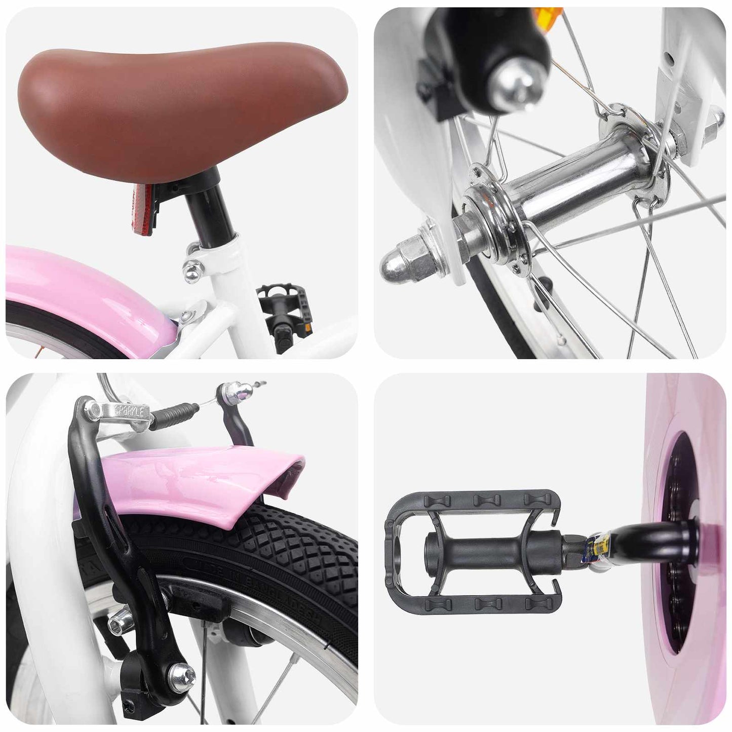 Kids Bike 16 Inches for 4-6 Years Old White