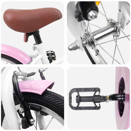 Kids Bike 16 Inches for 4-6 Years Old White