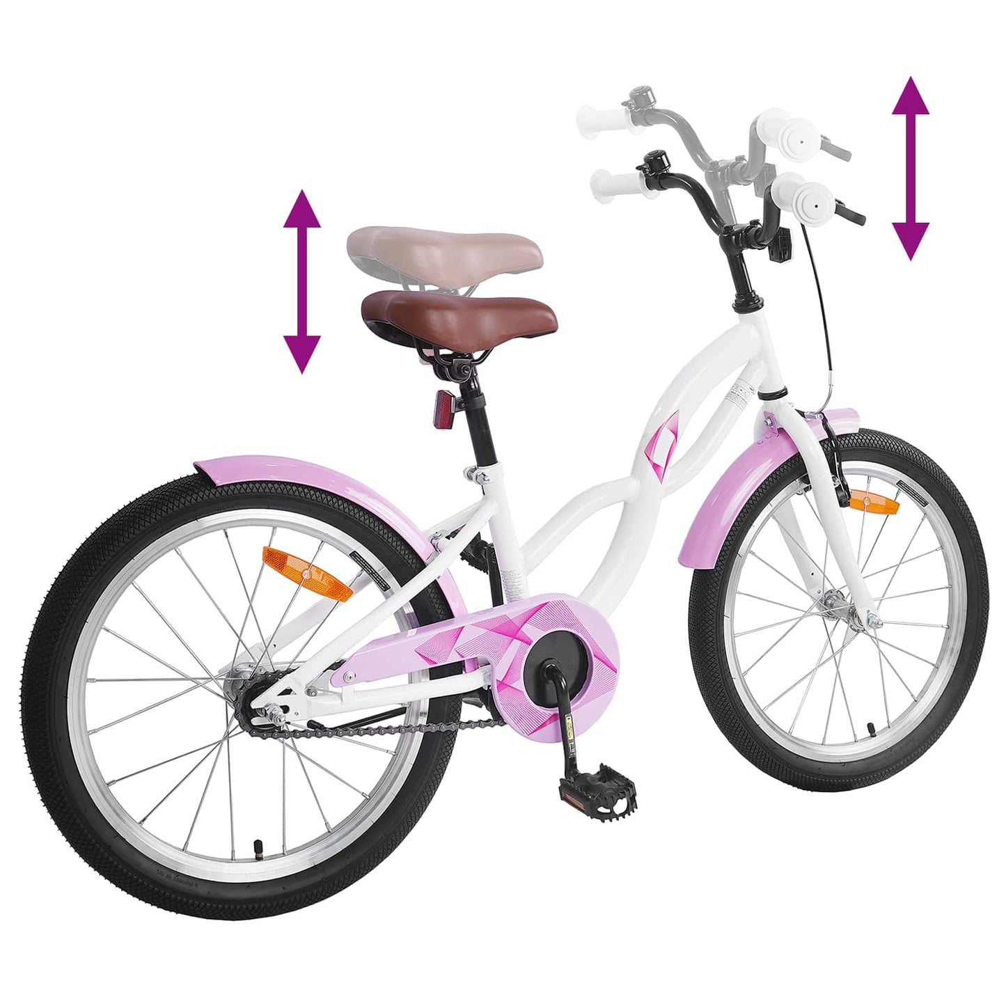 Kids Bike 18 Inches for 5-7 Years Old White