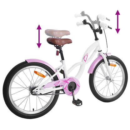 Kids Bike 18 Inches for 5-7 Years Old White