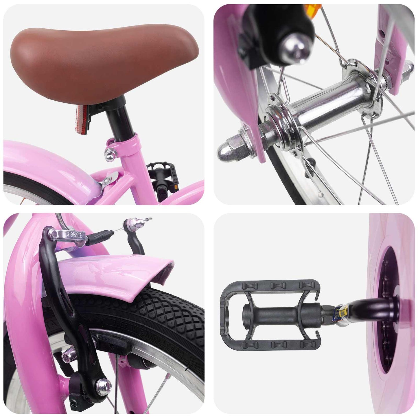 Kids Bike 14 Inches for 3-5 Years Old Light Pink
