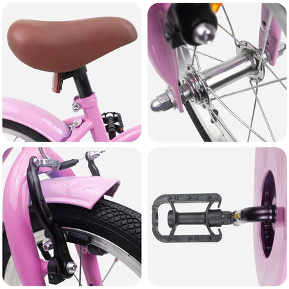 Kids Bike 14 Inches for 3-5 Years Old Light Pink