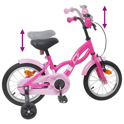 Kids Bike 14 Inches for 3-5 Years Old Dark Pink