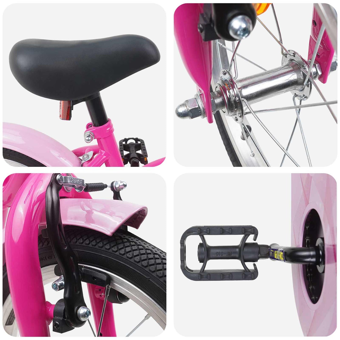 Kids Bike 16 Inches for 4-6 Years Old Dark Pink