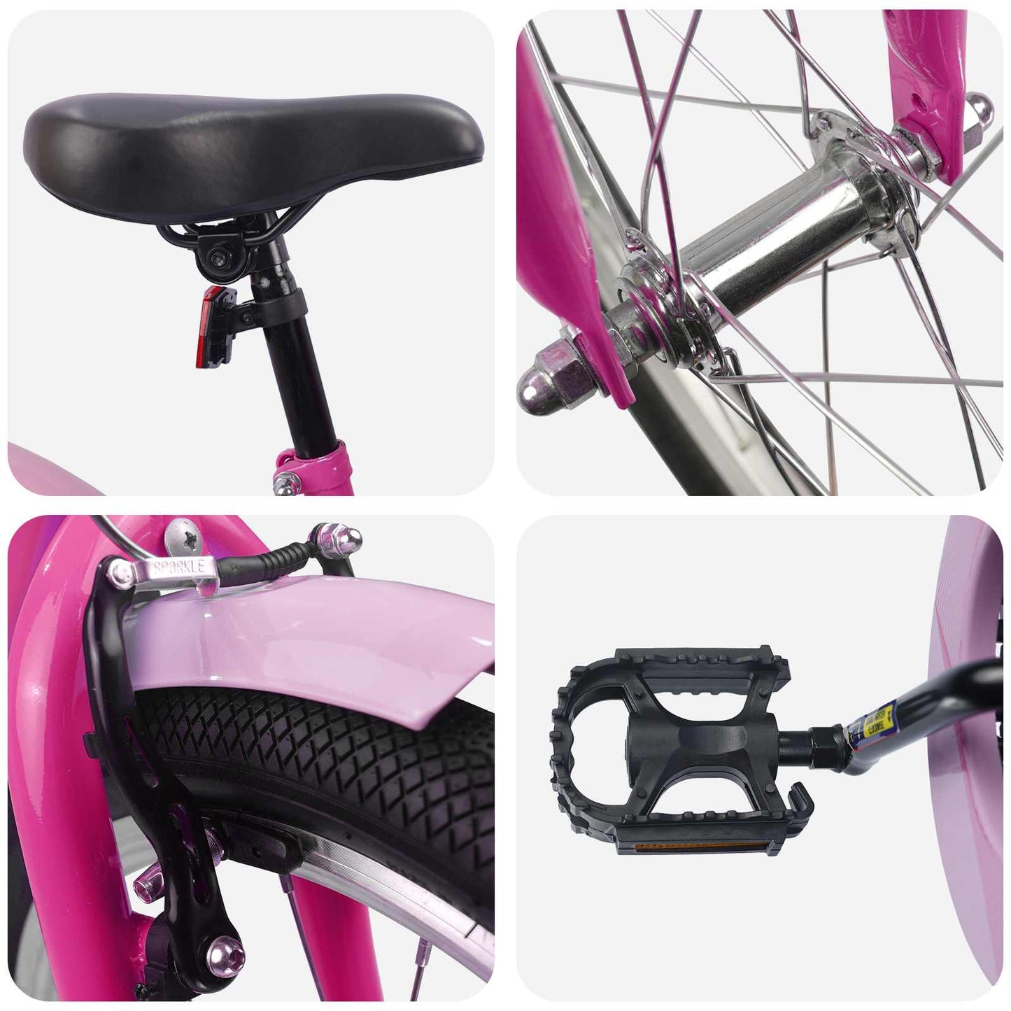 Kids Bike 18 Inches for 5-7 Years Old Dark Pink