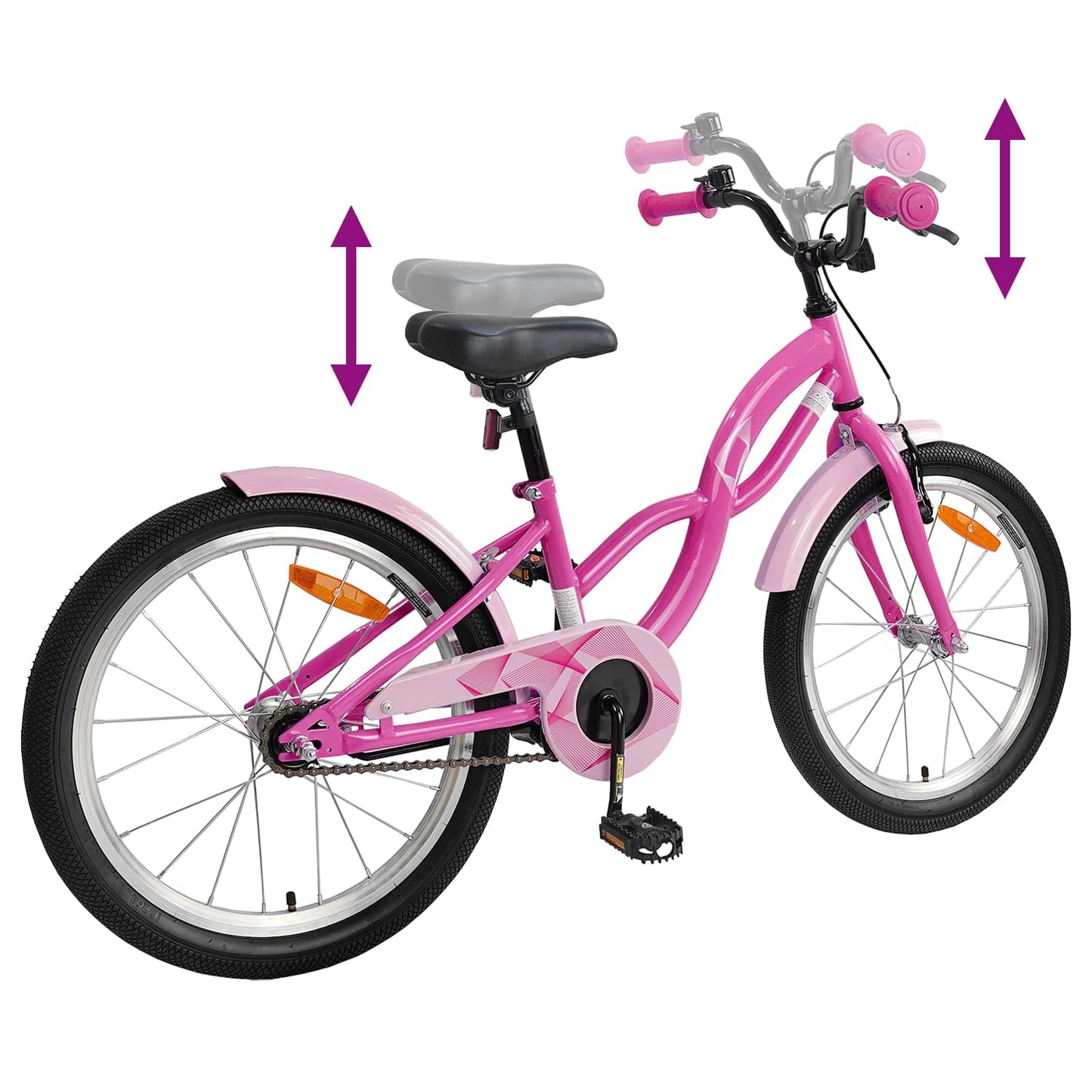 Kids Bike 18 Inches for 5-7 Years Old Dark Pink