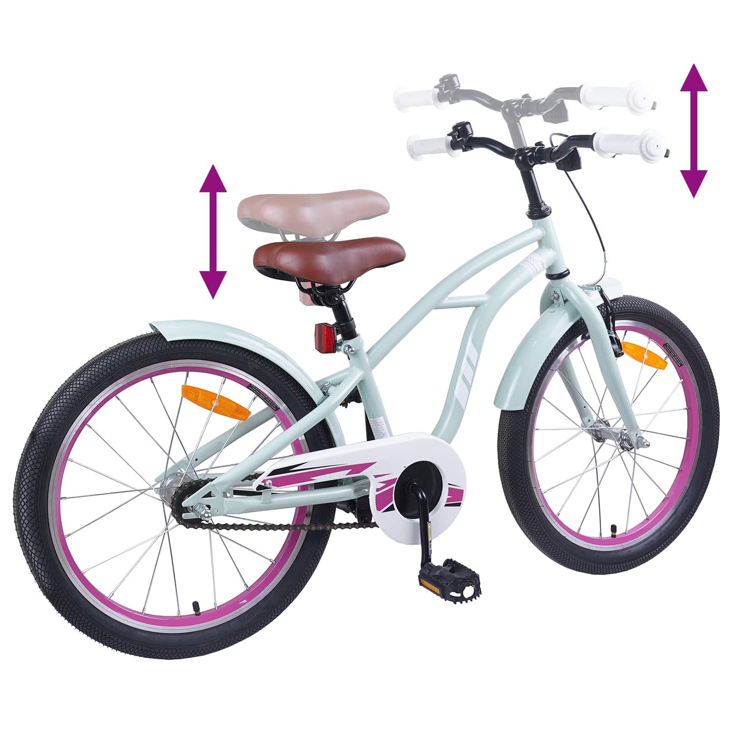 Kids Bike 20 Inches for 6-11 Years Old Light Green