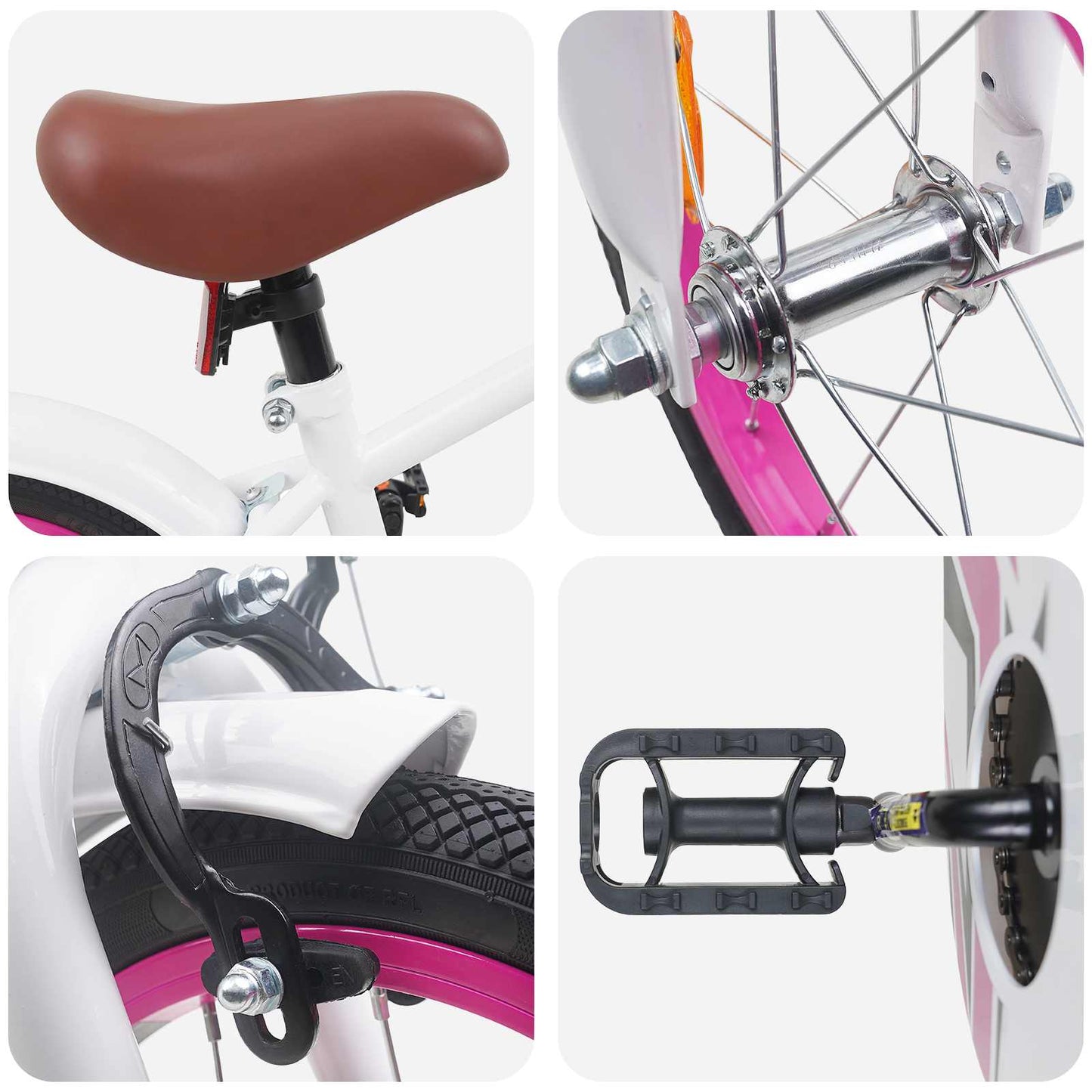 Kids Bike 12 Inches for 2-4 Years Old White