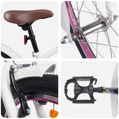 Kids Bike 20 Inches for 6-11 Years Old White