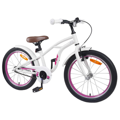 Kids Bike 22 Inches for 7-12 Years Old White