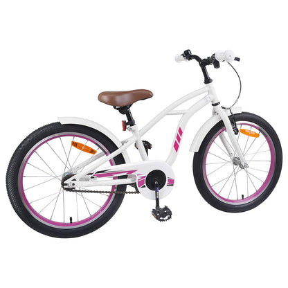 Kids Bike 22 Inches for 7-12 Years Old White