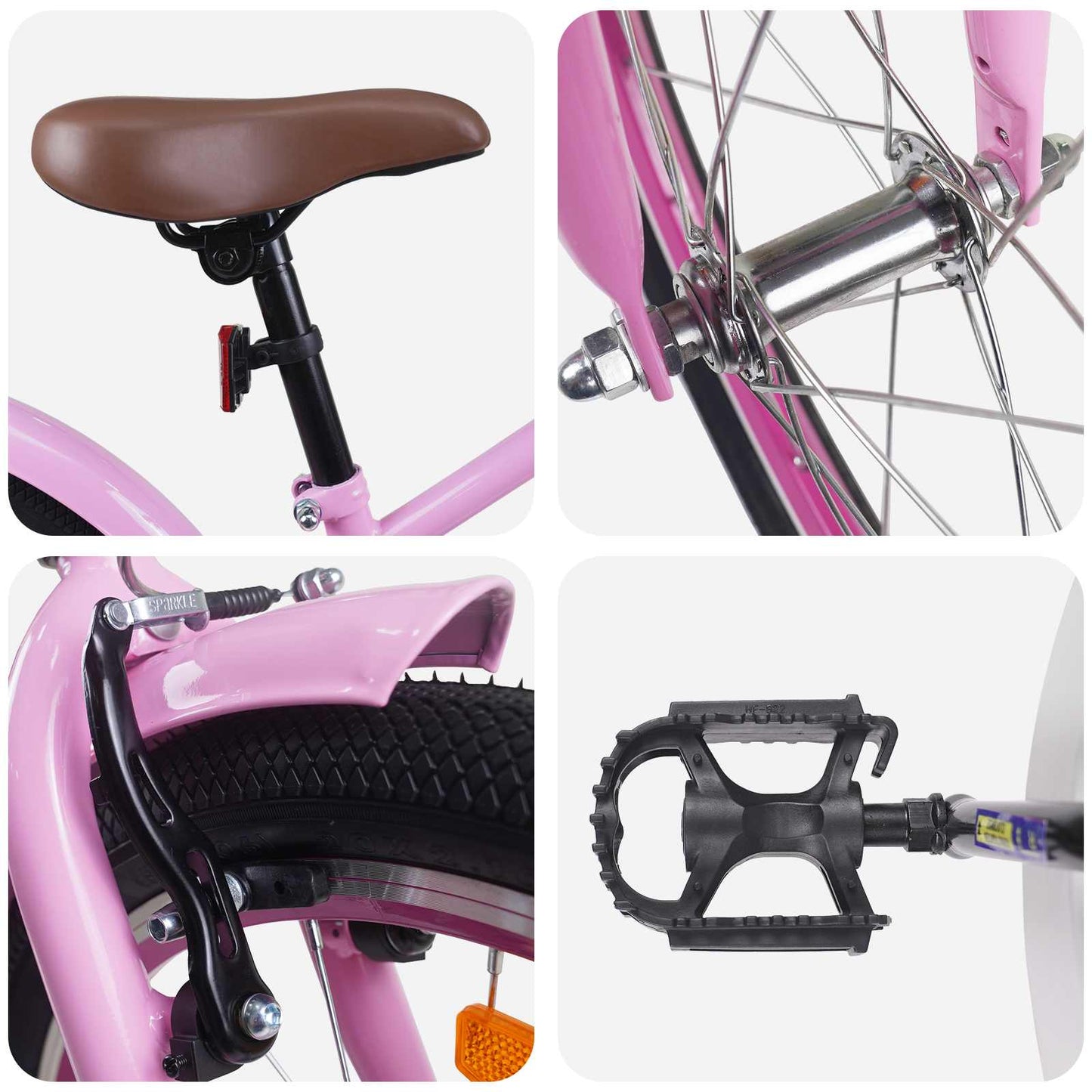 Kids Bike 22 Inches for 7-12 Years Old Light Pink